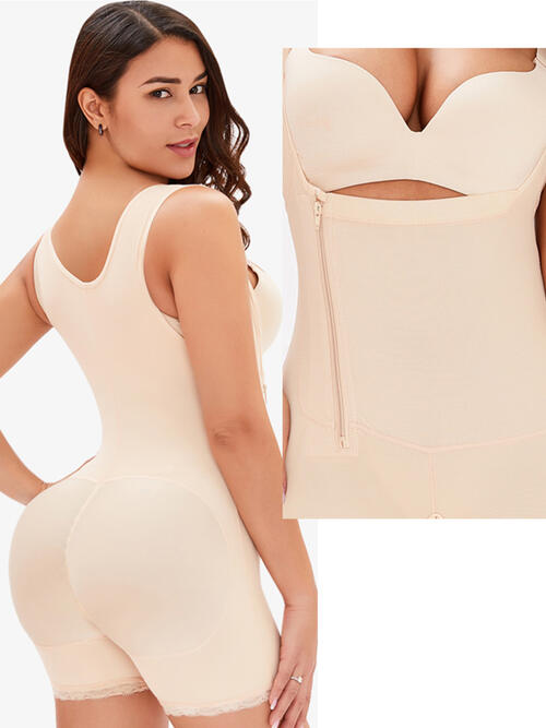 Side Zip Wide Strap Shaping Bodysuit – Full Size