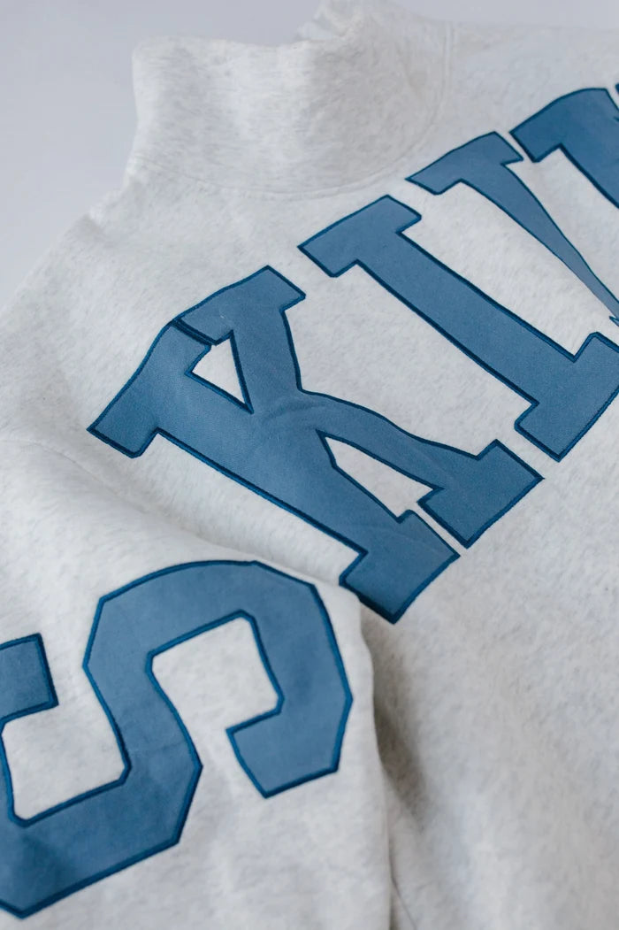 Skiing Mock Neck Fleece Sweater