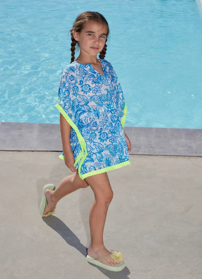 Caftans Marie Raxevsky Sleeveless Pom Pom Caftan Cycladic Apoella