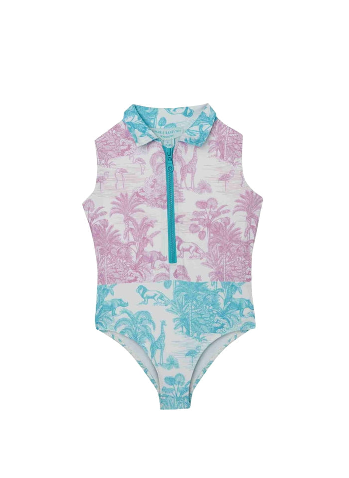 One-Piece Marie Raxevsky Sleeveless Zip Collar One Piece Jungle Lilac Apoella