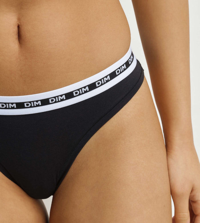 Slip femme échancré Noir Dim Icons