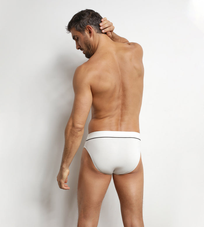 Slip homme en coton modal Blanc Écru Dim Gentleman