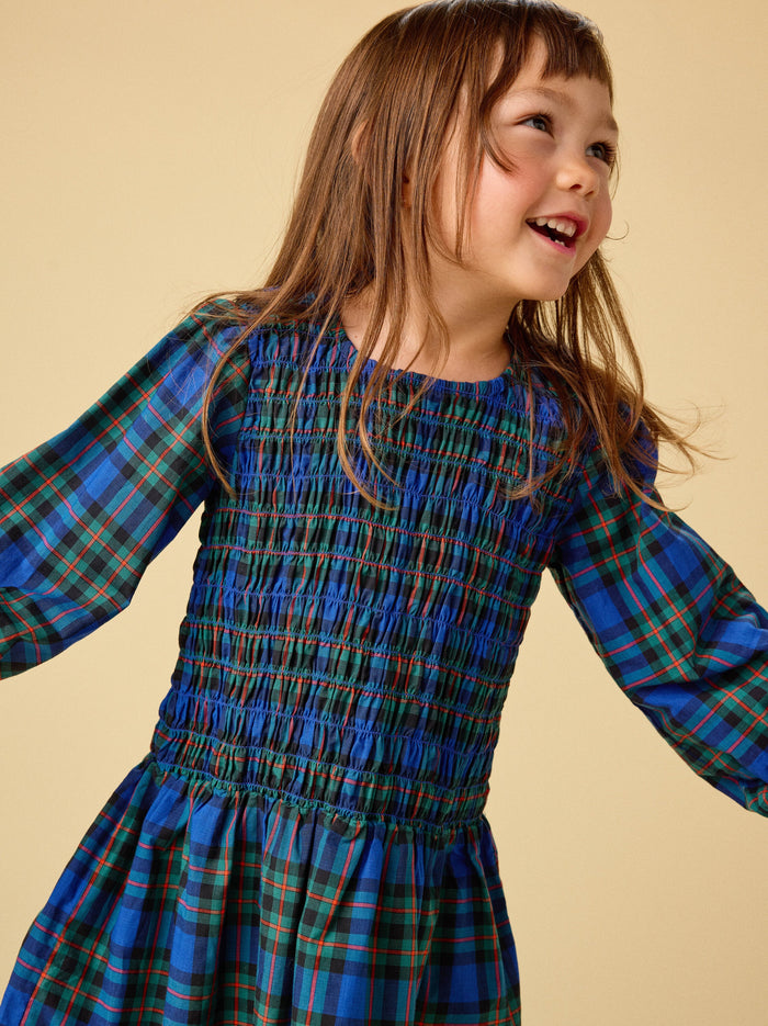 Smocked Woven Blouson Sleeve