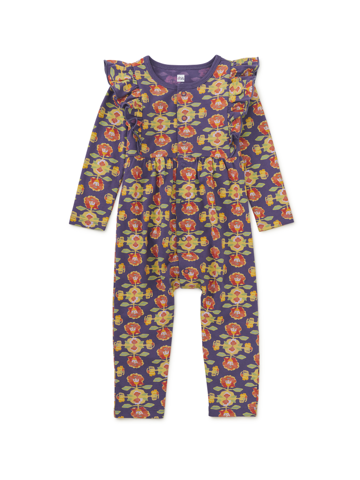 Snap Front Ruffle Baby Romper