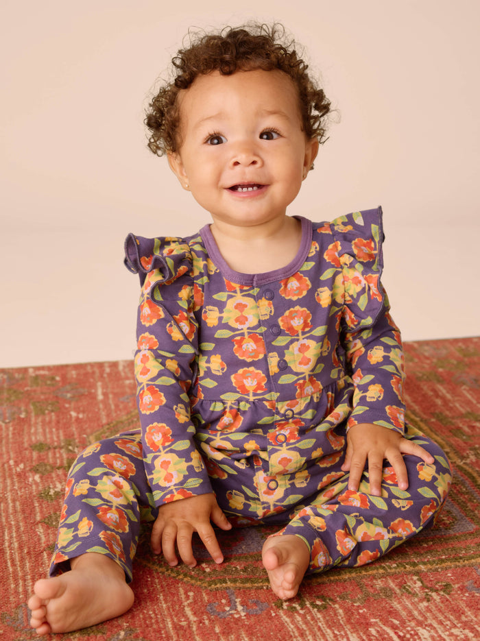 Snap Front Ruffle Baby Romper