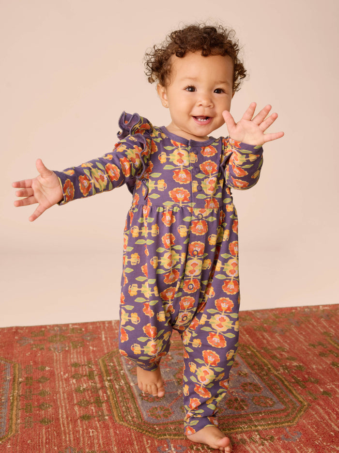 Snap Front Ruffle Baby Romper