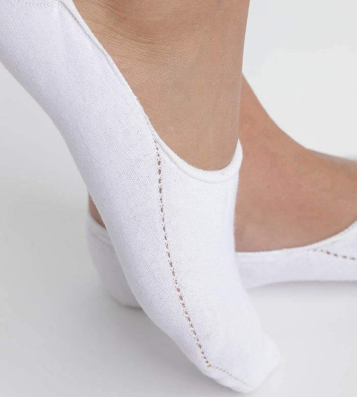 Socquettes courtes femme spécial baskets en coton Blanc Dim Invisifit