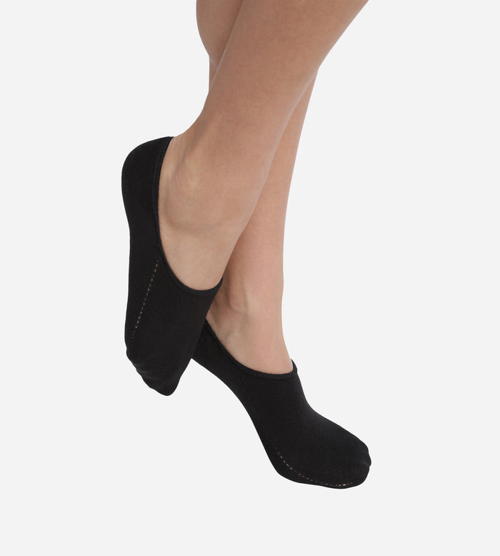 Socquettes courtes femme spécial baskets en coton Noir Dim Invisifit