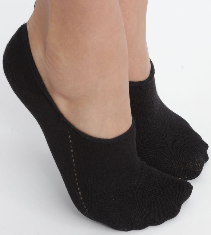 Socquettes courtes femme spécial baskets en coton Noir Dim Invisifit