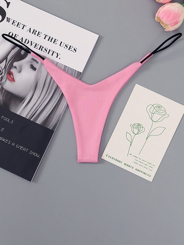 Solid Color T-back Panties