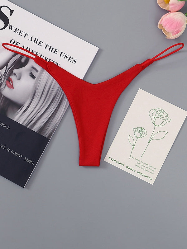 Solid Color T-back Panties