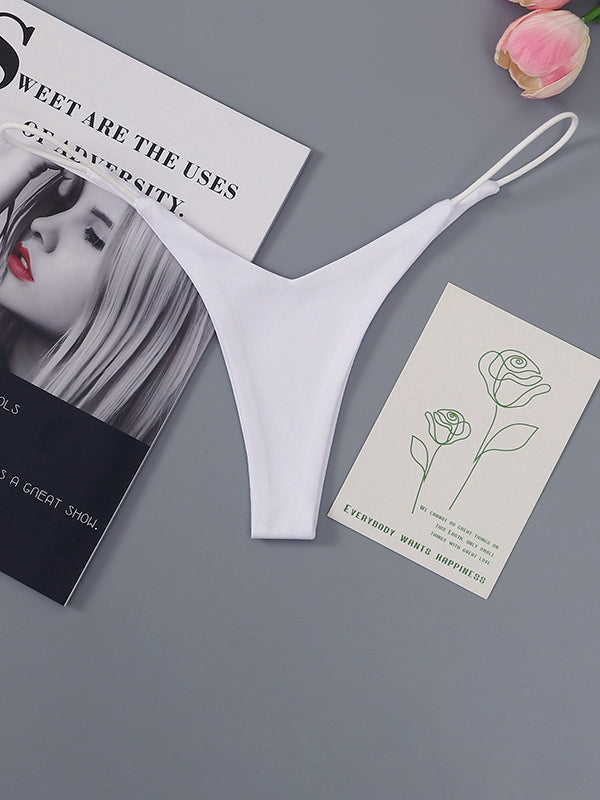 Solid Color T-back Panties