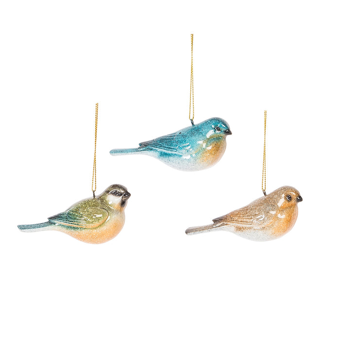 A set of Songbird ornaments.
