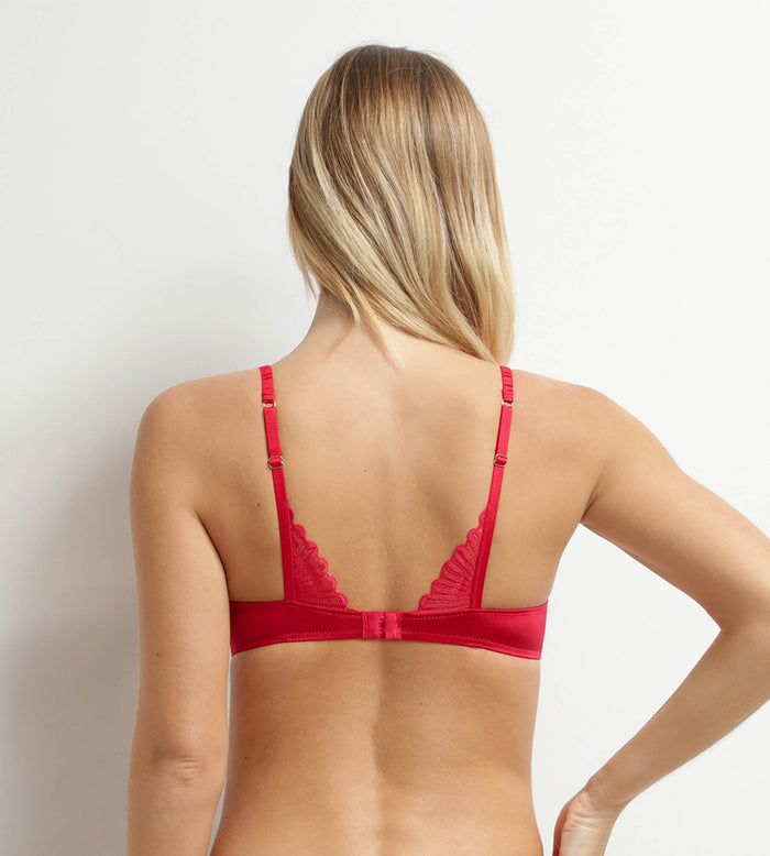 Soutien-gorge à armatures en satin et dentelle Rouge Dim ChocoLove