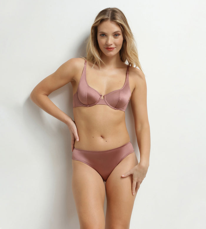 Soutien-gorge balconnet à armatures en dentelle Marron Chocolove