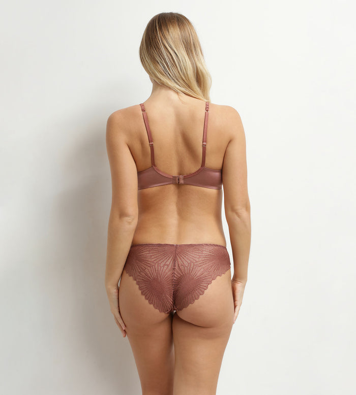 Soutien-gorge balconnet à armatures en dentelle Marron Chocolove