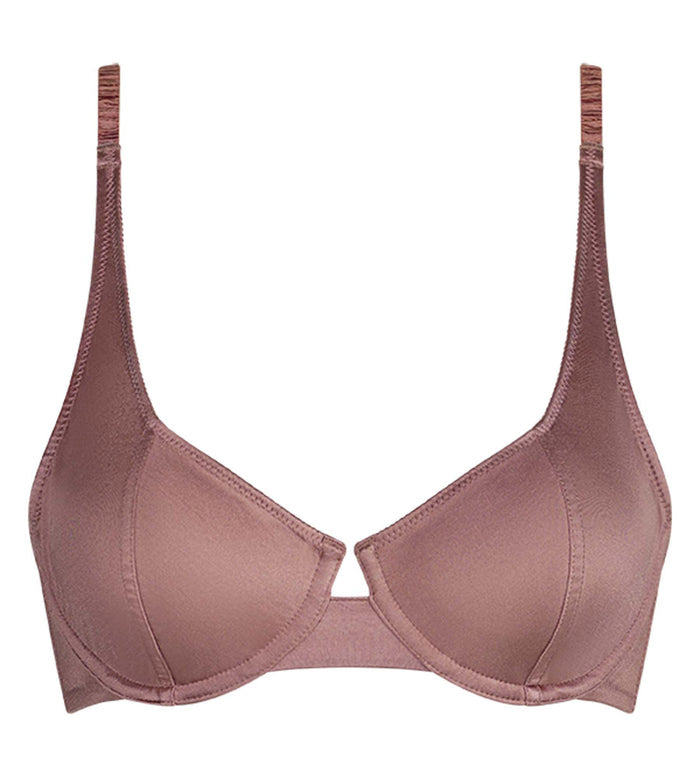 Soutien-gorge balconnet à armatures en dentelle Marron Chocolove