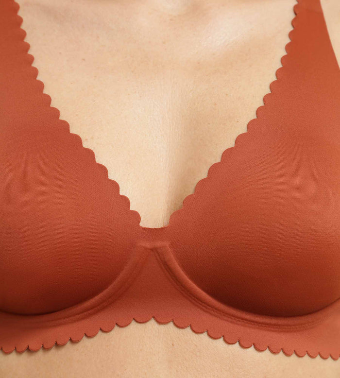 Soutien-gorge foulard à armatures en microfibre brun Body Touch
