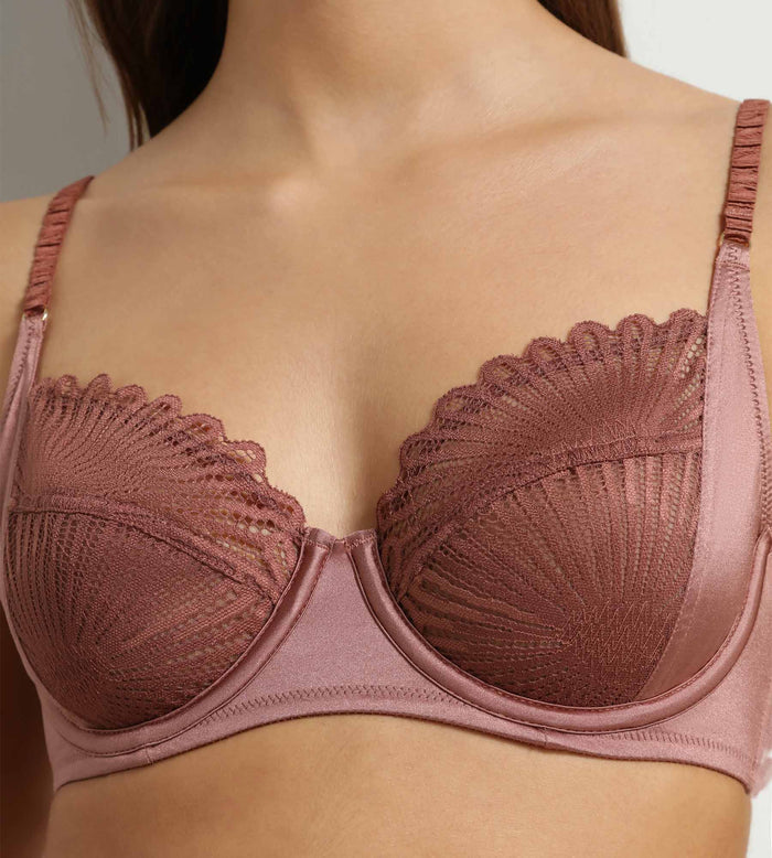 Soutien-gorge full cup à armatures en dentelle Marron Chocolove