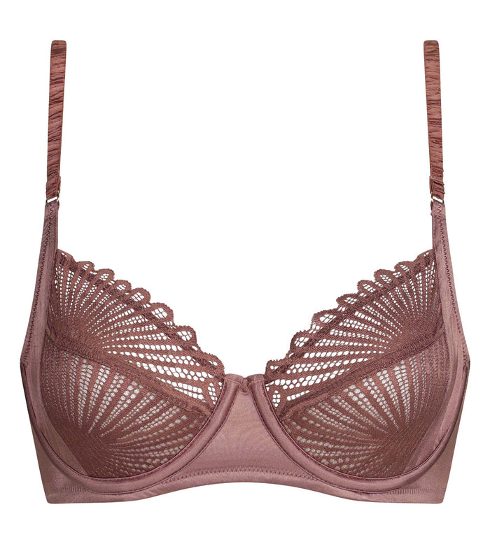 Soutien-gorge full cup à armatures en dentelle Marron Chocolove