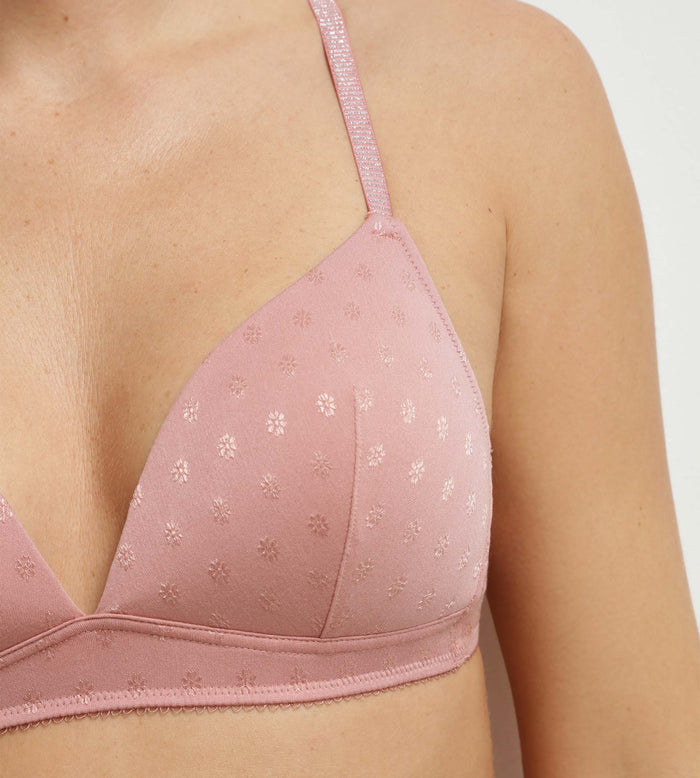 Soutien-gorge triangle sans armature paddé en microfibre Rose à fleurs Cosy Time