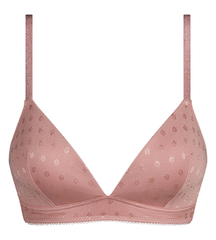 Soutien-gorge triangle sans armature paddé en microfibre Rose à fleurs Cosy Time