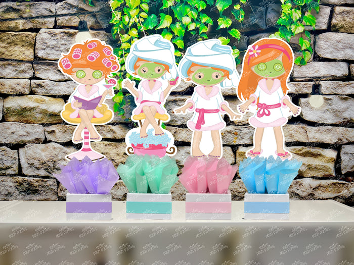 Spa Day Theme | Bridesmaid Party | Bridal Shower Spa Day Party | Table Centerpiece Decoration SET OF 4