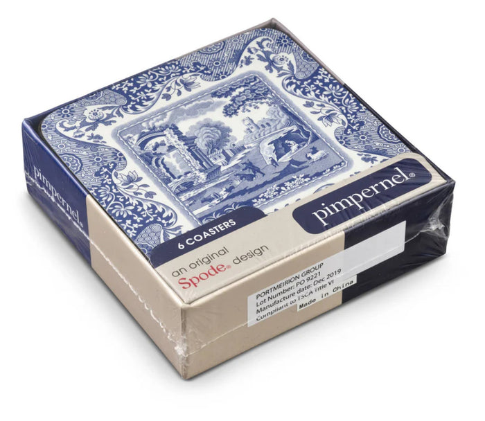 Spode Blue Italian Square Coasters-Set of 6