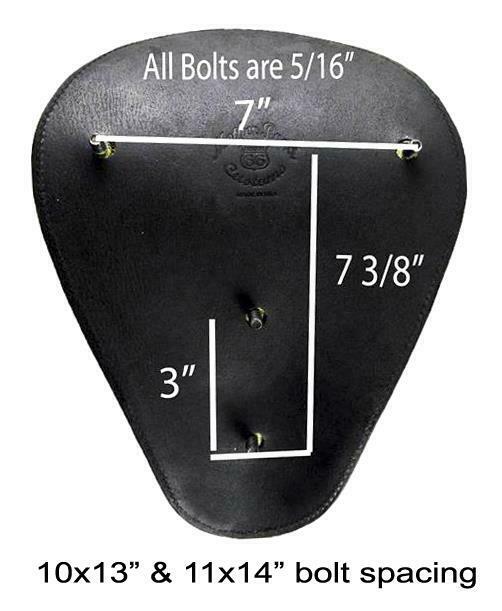 Spring Seat Chopper Bobber Harley Sportster Honda 11x14 Black Tooled Snub Nose - Mother Road Customs