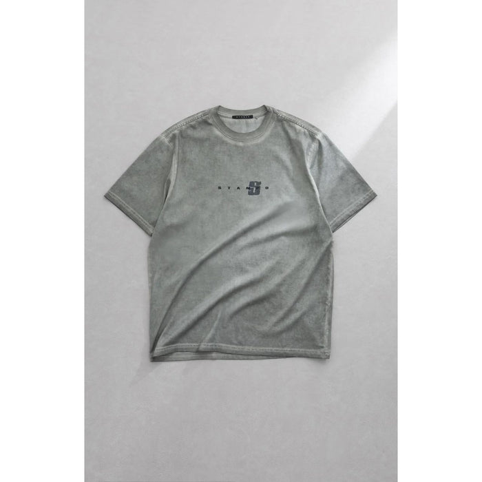 Stampd Broken Ice Transit Tee Oil Washed Iron Grey