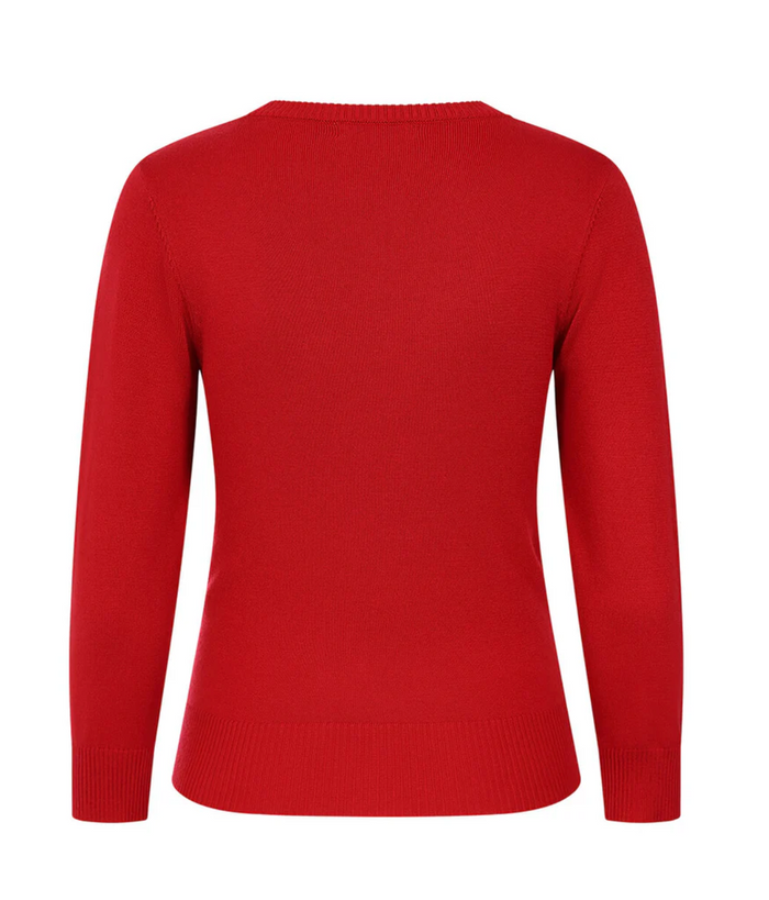 Strick-Pullover Bella Bow,mit Schleife, Rot