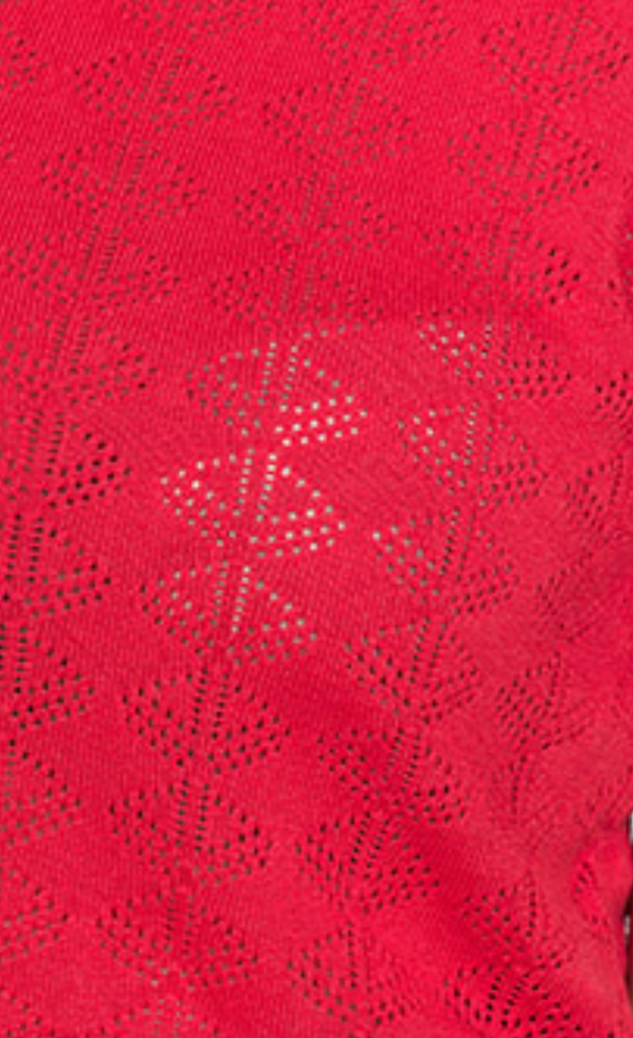 Strick-Shirt Nautical mit Lochstickerrei, Rot