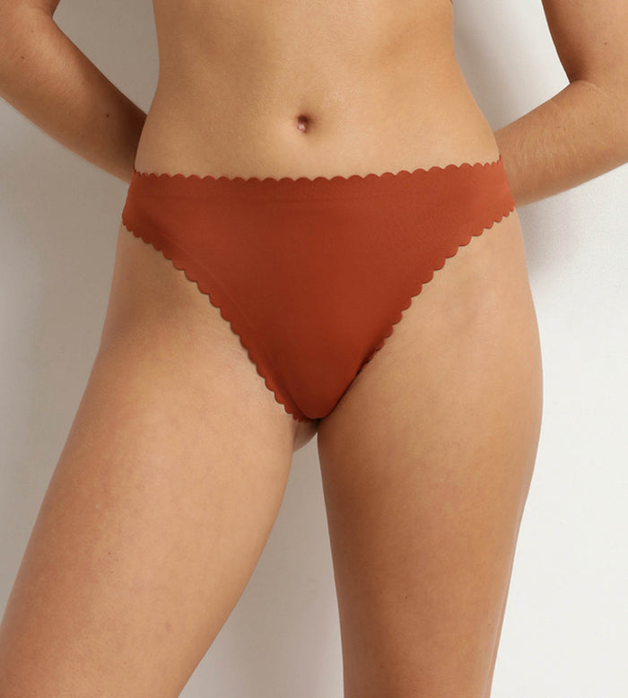 String femme Brun Cannelle en microfibre Dim Body Touch
