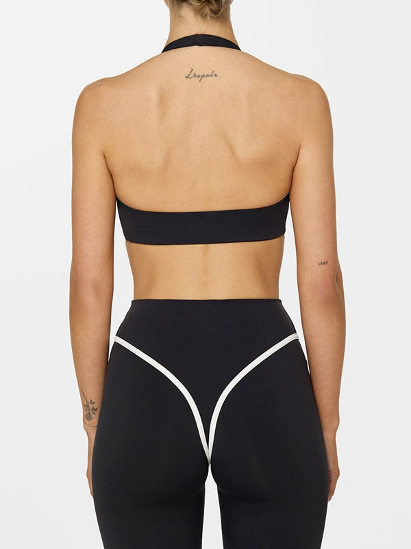Stripes Backless Push-Up High-rise Tracksuit