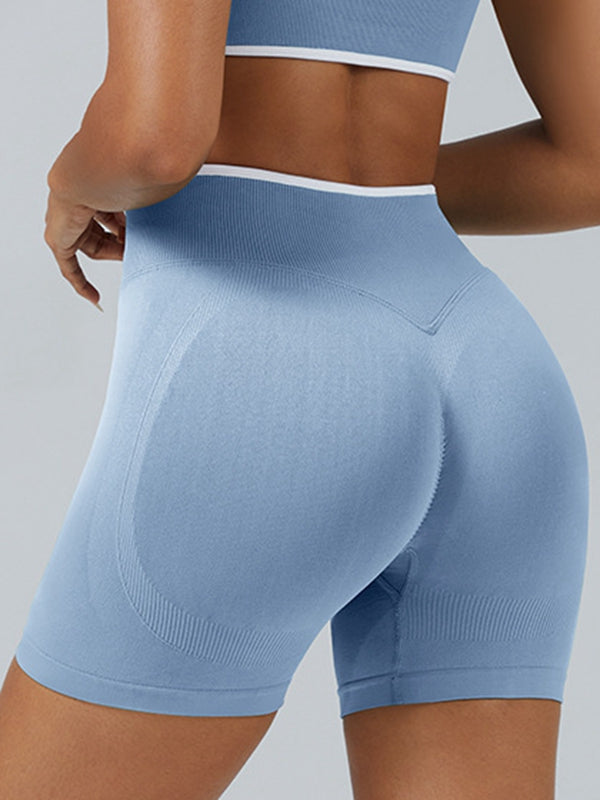 Stripes Seamless High-rise Shorts