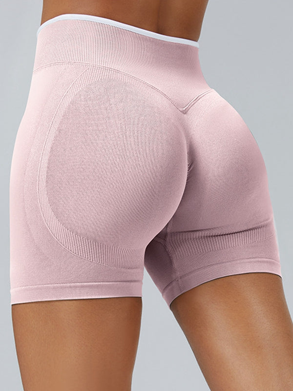 Stripes Seamless High-rise Shorts