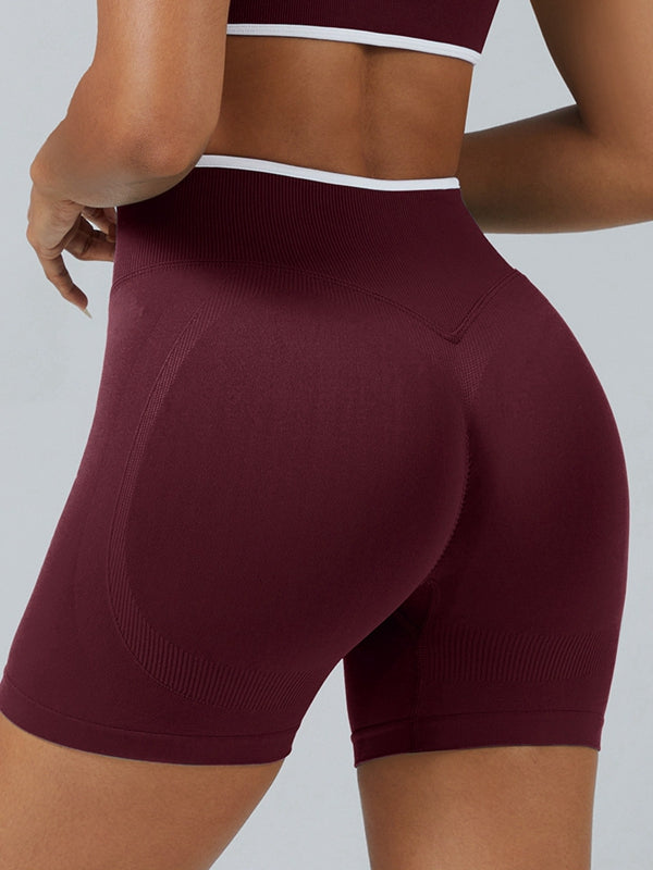 Stripes Seamless High-rise Shorts