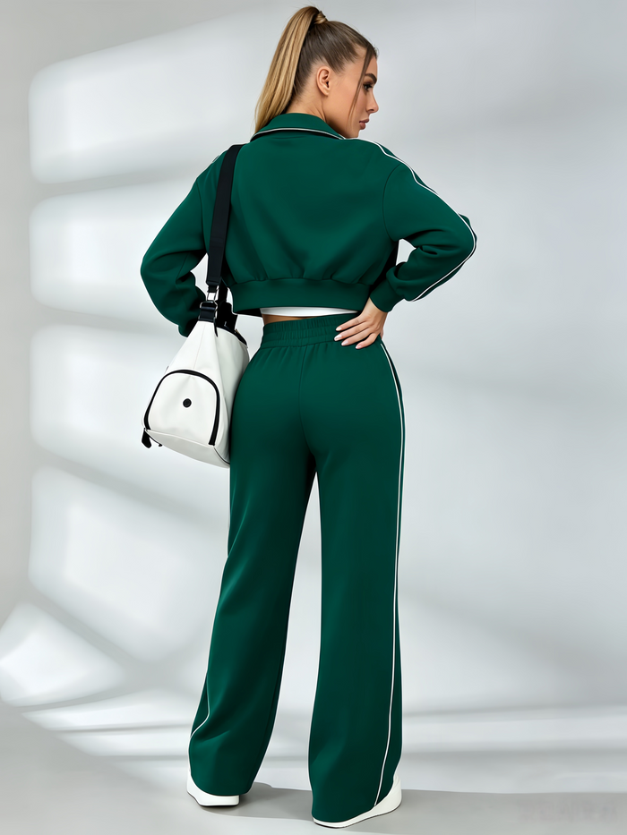 Stripes Zipper Pocket Casual Tracksuit