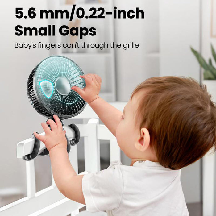 Stroller Hanging USB Rechargeable Octopus Fan with Adjustable Head