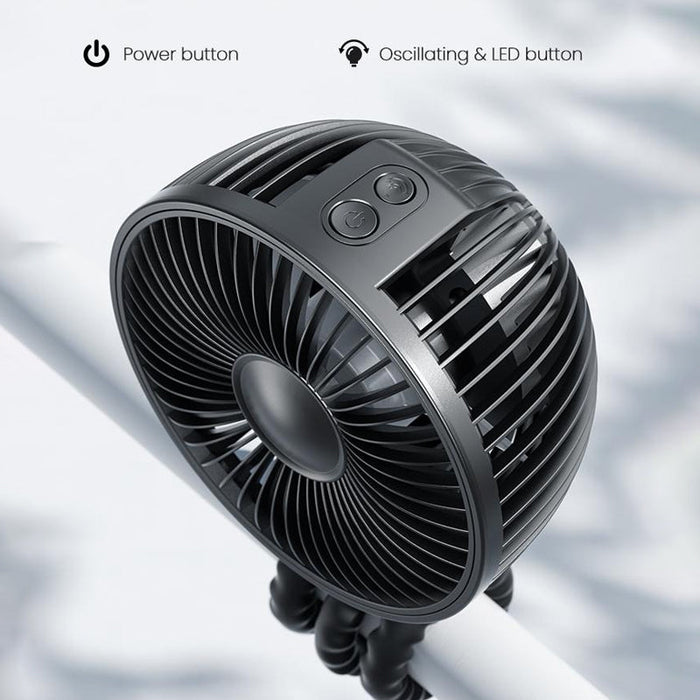 Stroller Hanging USB Rechargeable Octopus Fan with Adjustable Head