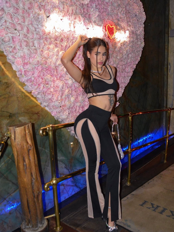 ❤Super Sexy Unique Sheer Mesh Split Tracksuit