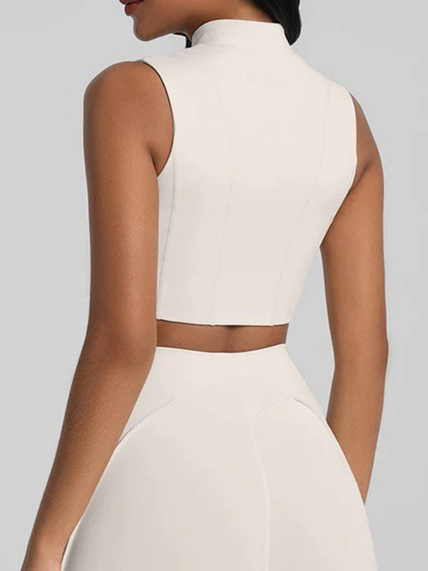 Super Stylish&Sexy Stitch Performance Zipper Tank