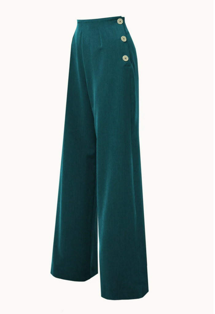Swing Hose Pretty 40's Classic, Blaugrün ( Teal ) Plus Size
