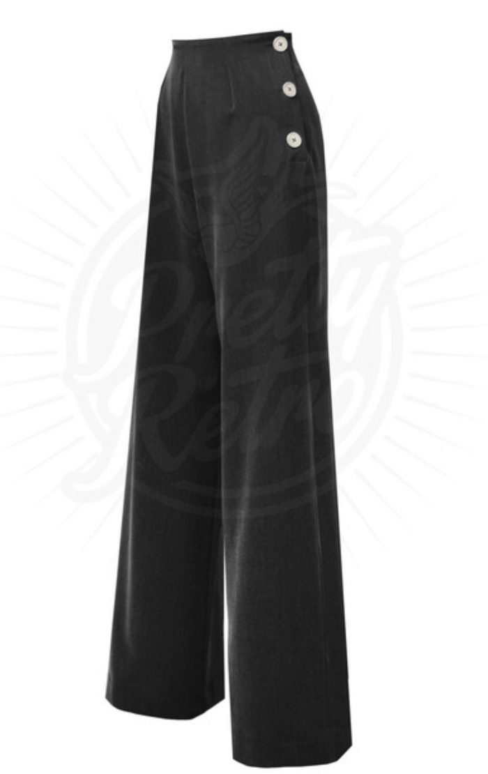 Swing Hose  Pretty 40's  Classic, Schwarz, Plus Size