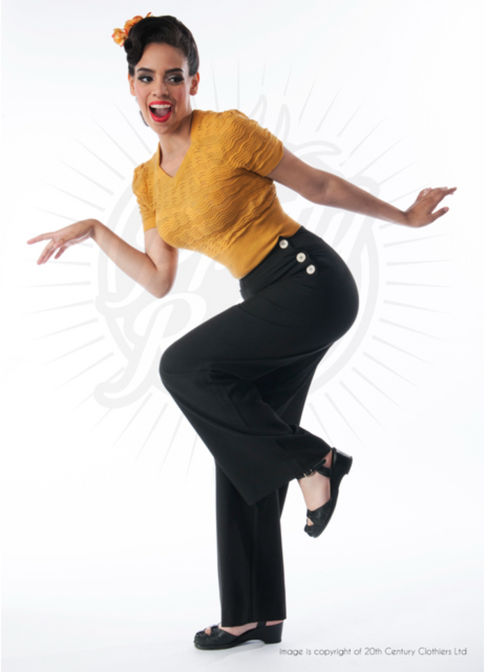 Swing Hose  Pretty 40's  Classic, Schwarz, Plus Size