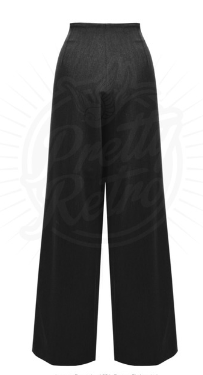 Swing Hose  Pretty 40's  Classic, Schwarz, Plus Size
