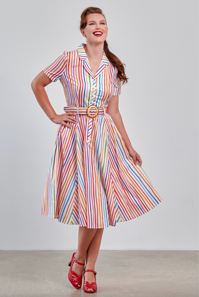 Swingkleid Bella, Gestreift-Multicolor