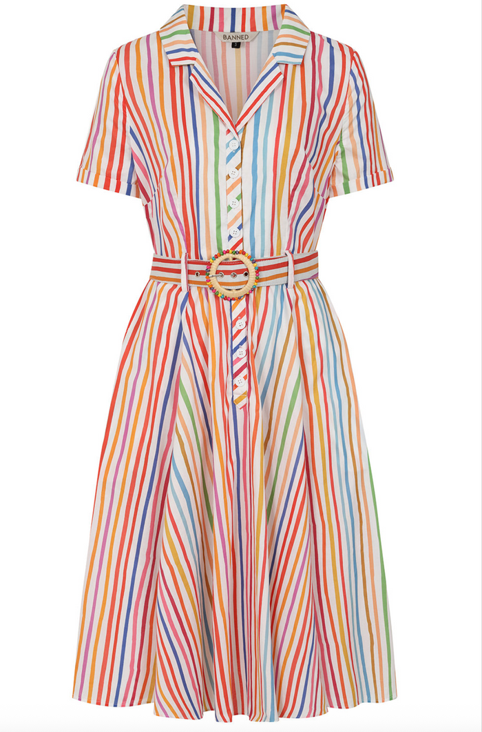 Swingkleid Bella, Gestreift-Multicolor