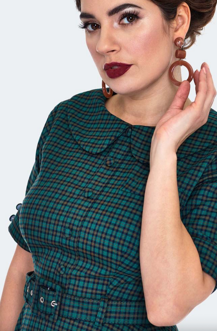 Swingkleid Check Midi 40's, Mehrfarbig, Plus Size
