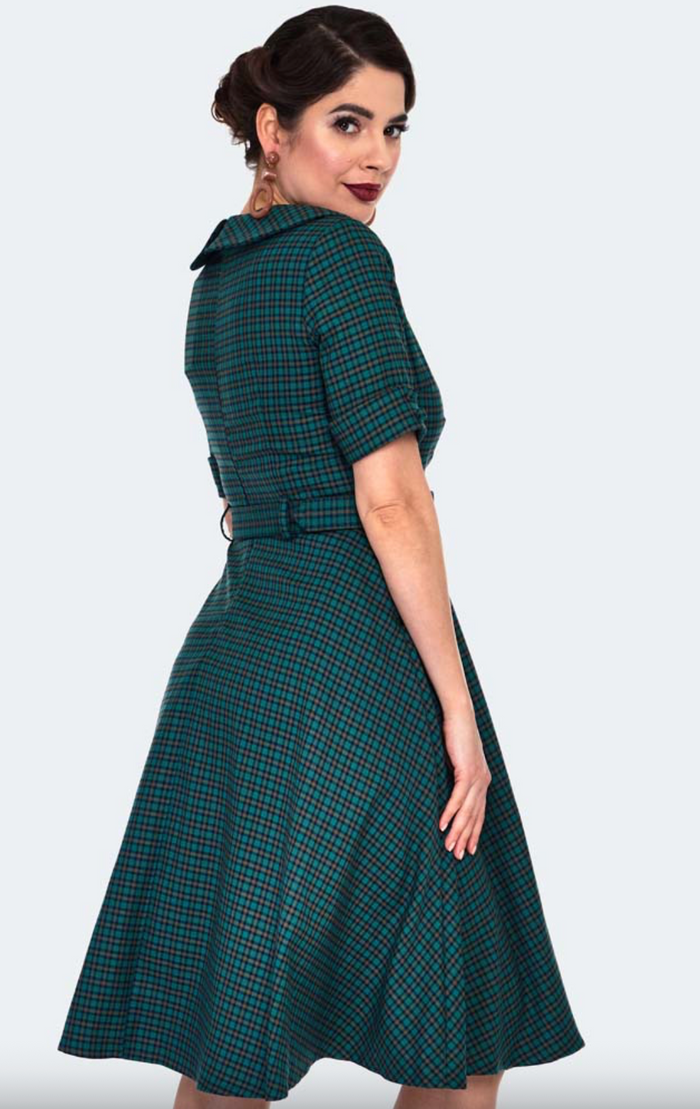 Swingkleid Check Midi 40's, Mehrfarbig, Plus Size